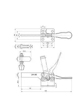 Прижим шарнирно-рычажный Арт. CH-201BS
