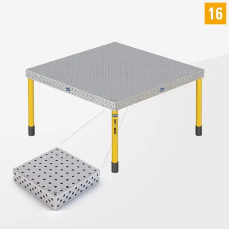 PE 3D welding table 16 1500x1500 standard version with standard legs