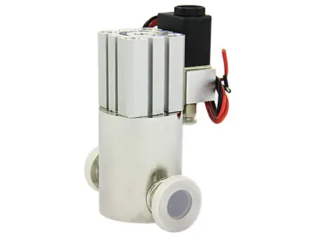 Клапан вакуумный прямоточный  GDQ-50B KF50 Пневматический уплотнение - Сильфонное материал - Нержавеющая сталь 304SS