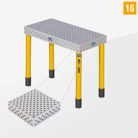 PROFIPlusLINE PL 3D welding table 16 1000x500 standard version with standard legs