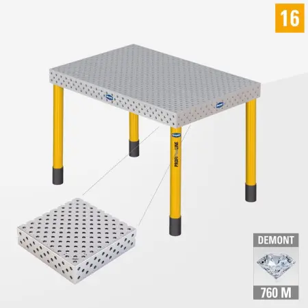PROFIPlusLINE PL 3D welding table 16 1200x800 nitrided DEMONT 760 M with standard legs