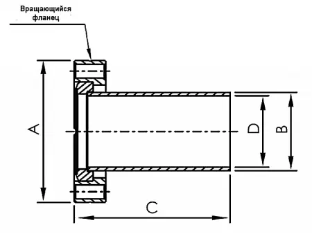 Патрубок под сварку CF16, L=38  мм (нержавеющая сталь, вращающийся)