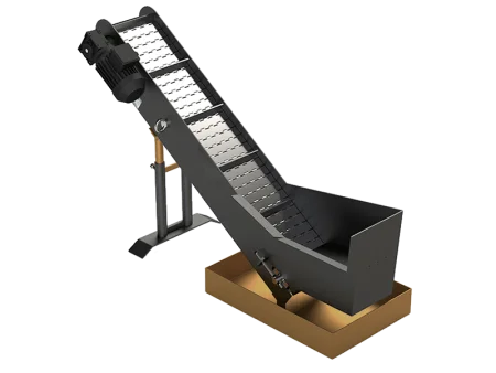 Стальной гусеничный конвейер для транспортировки деталей. Серия IVT-A-A001