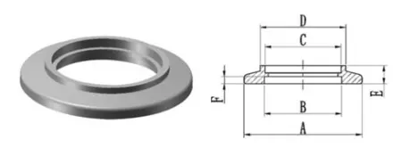 Фланец под сварку KF10 (нержавеющая сталь, воротниковый фланец)