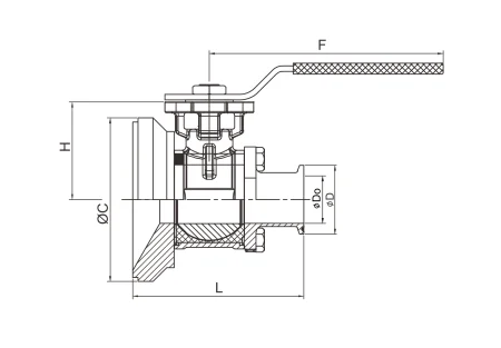 Шаровой кран донный (размер 2")