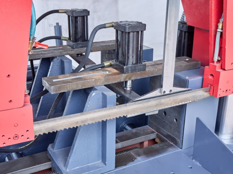 Установка дополнительных гидравлических прижимов на автоматический одностоечный ленточнопильный станок по металлу GZ4260A-1674