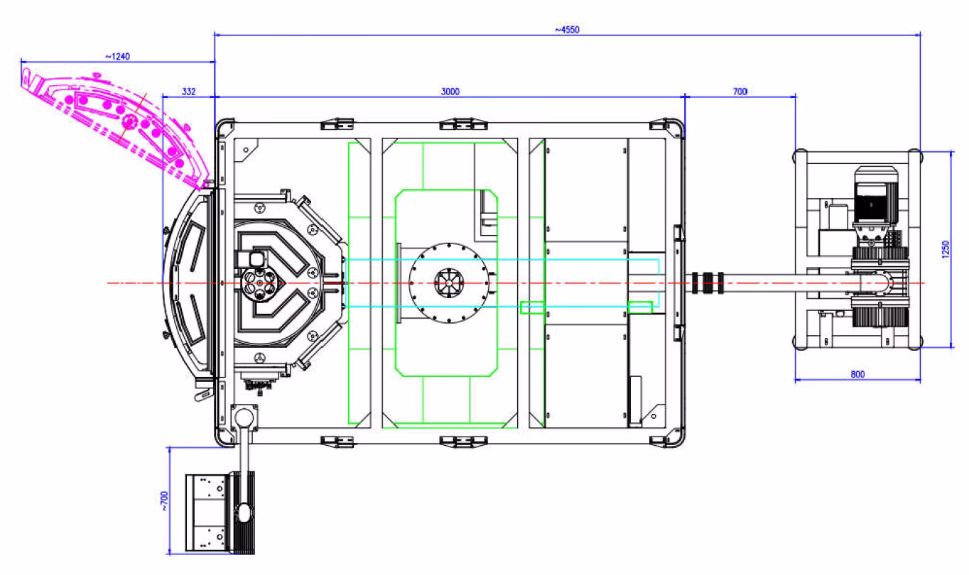Общие габариты и компоновка оборудования вакуумного напыления HCMS+CA-650