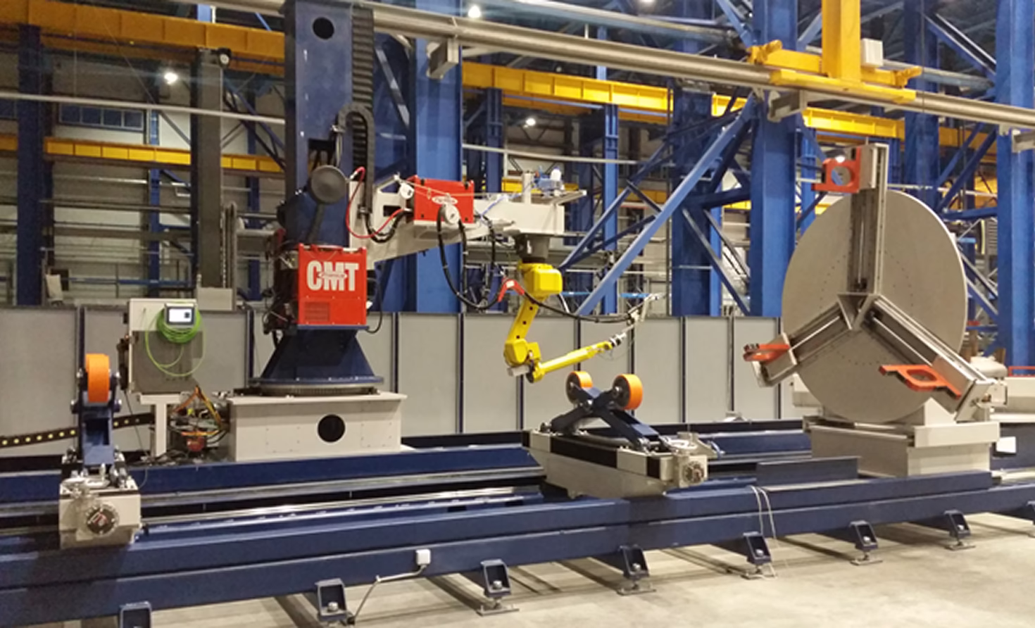 Robotic complex for plasma cutting and finishing of vessels. General view