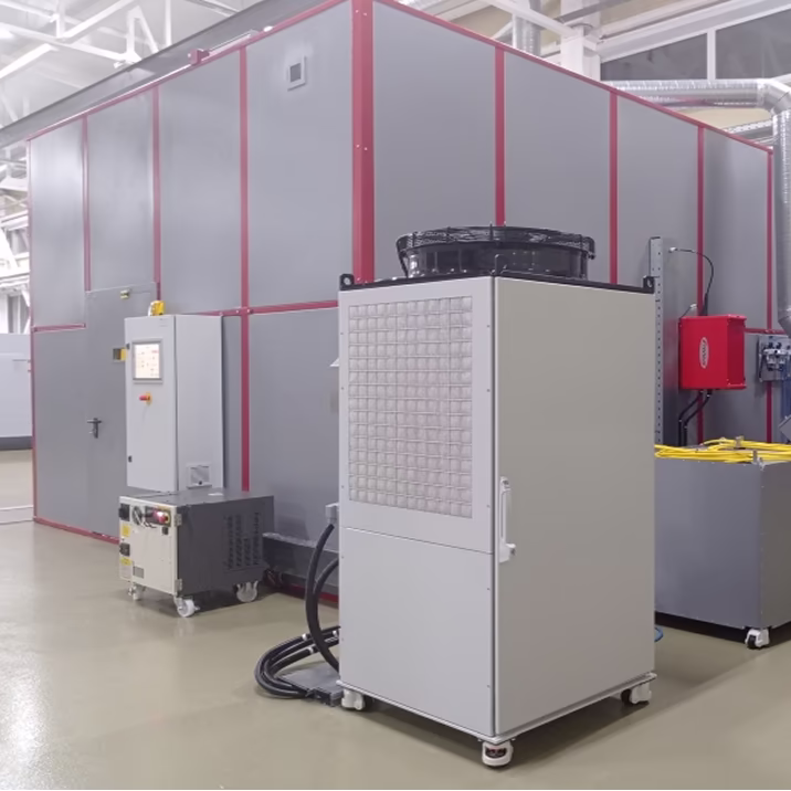 Welding cabin in the sandblasting and surface treatment complex