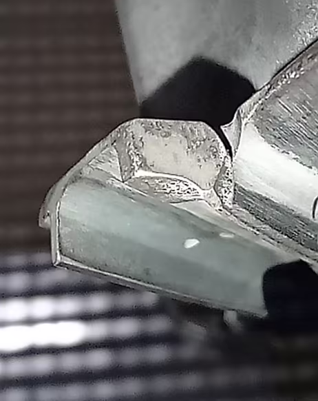 Example of laser cladding. Blade tooth repair with powder cladding 1