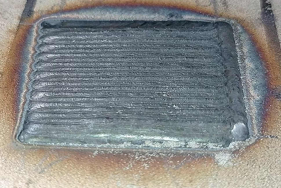 Example of laser cladding. Flat cladding 1