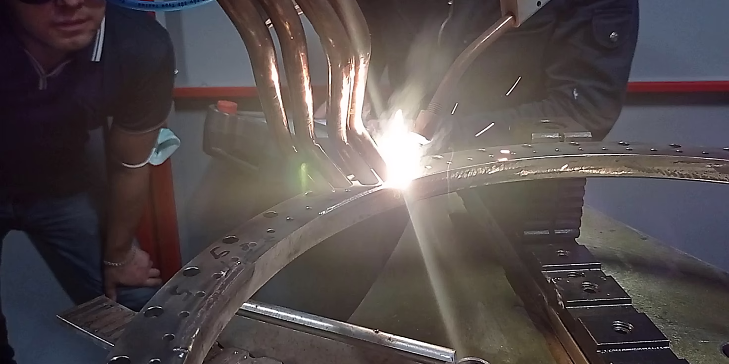 Technology setup during laser welding in the sandblasting and surface treatment complex