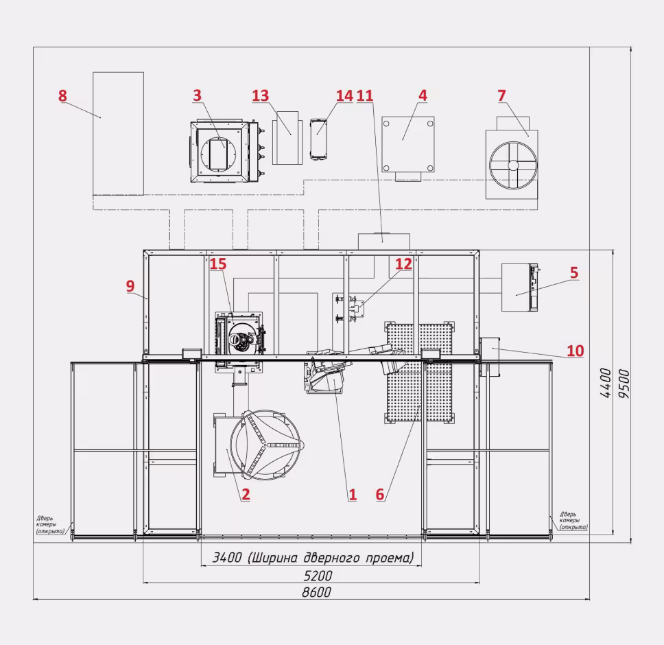 Equipment composition of the sandblasting and surface treatment complex