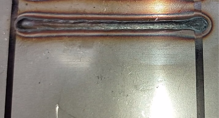 Laser welding 3200 / 4100 W with filler. Stainless steel 2 mm front side 1