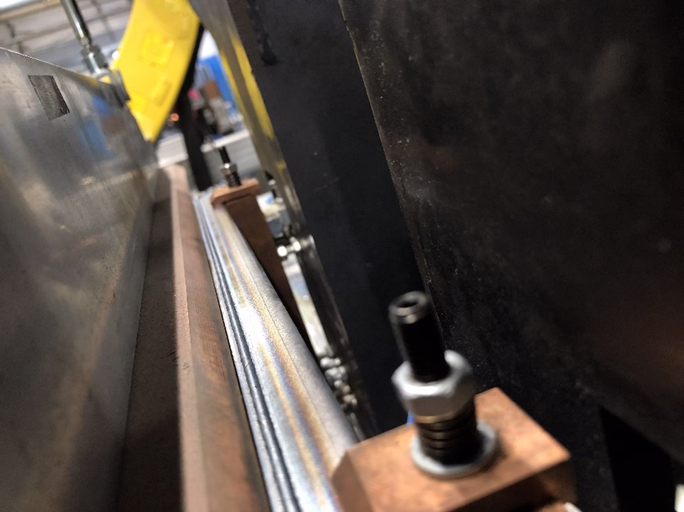 Welded seam, PA position, Vw=150 cm/min