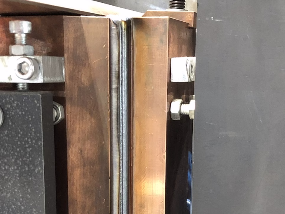 Welded seam, PG position, Vw=200 cm/min