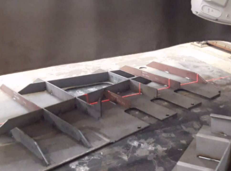 Сканирование деталей на РТК лазерной сварки